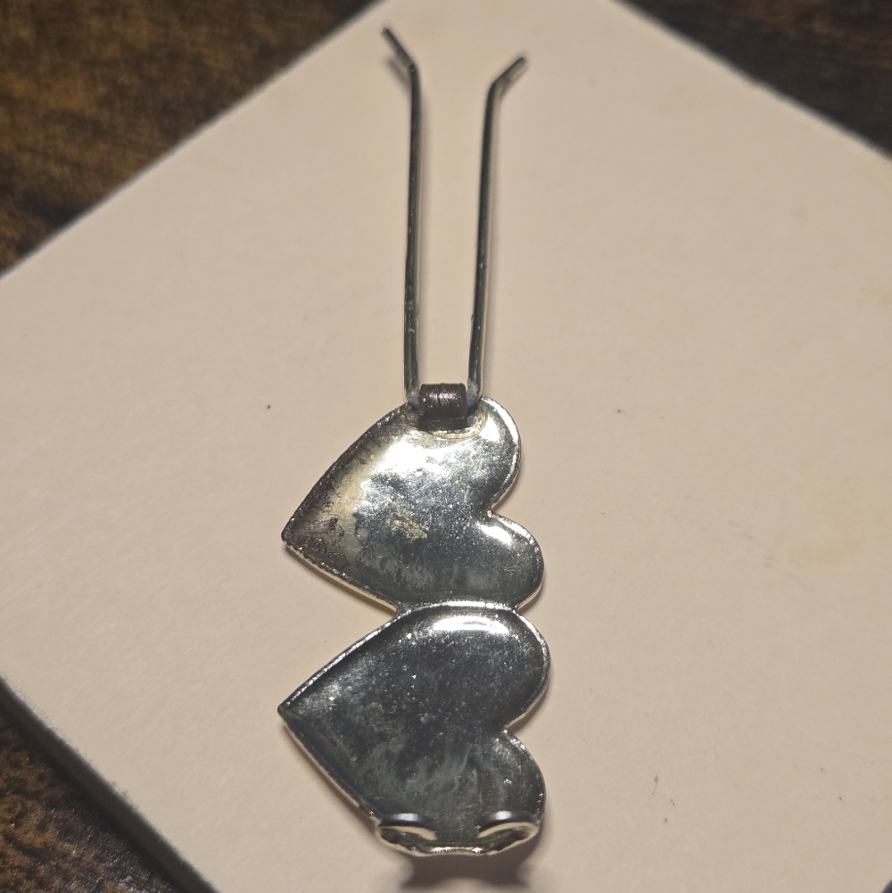 Silver Toned 'Good Luck' Heart Brooch/Barrette - Picture 6 of 6